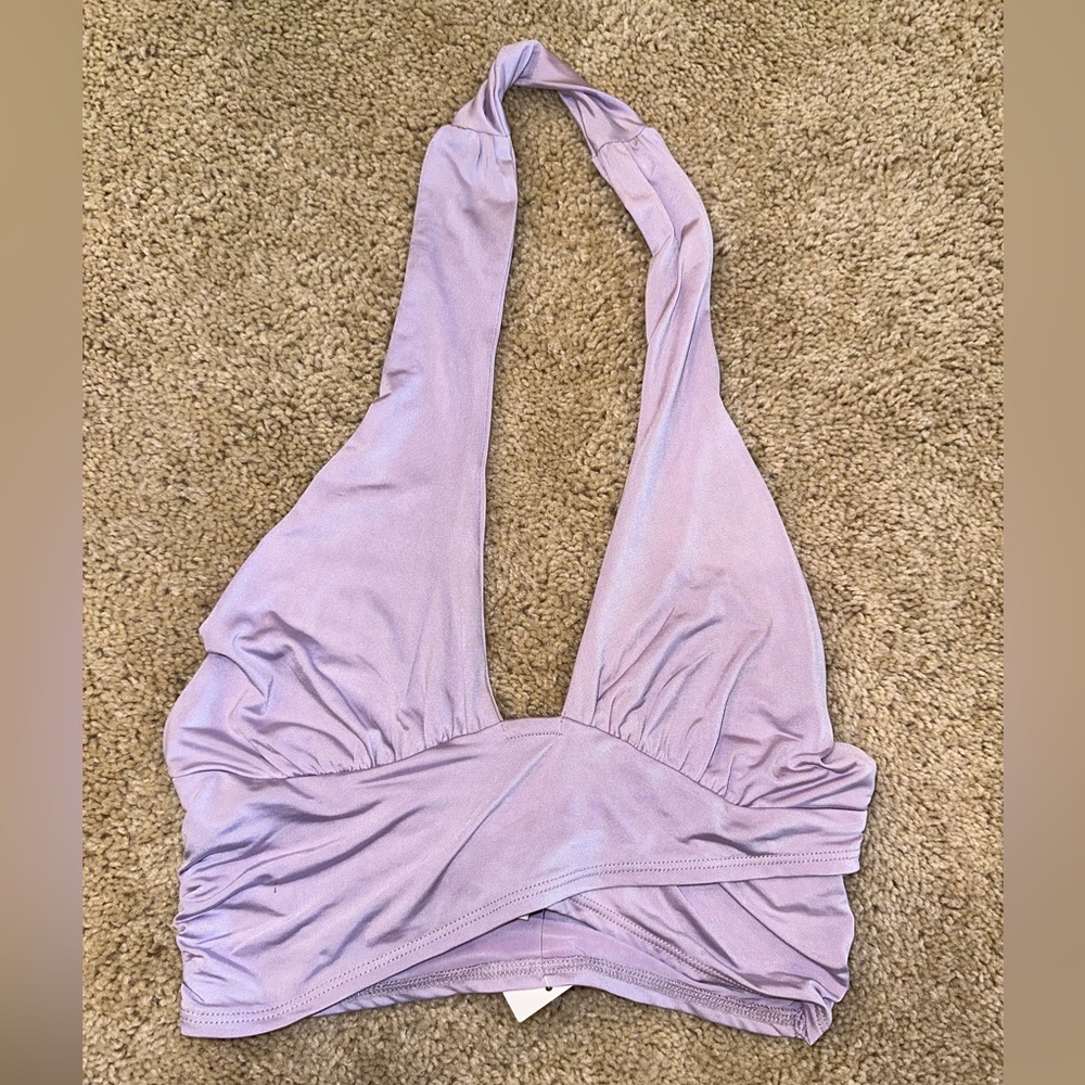 URBAN OUTFITTERS Lavendar Halter Open Back Crop Top
